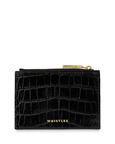 Whistles Croc Embossed Leather Coin Purse
