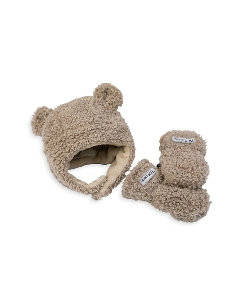 Unisex Le Cub Teddy Mitten & Hat Set - Baby