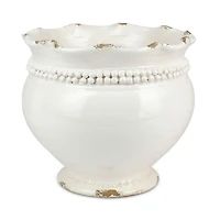 Rustic Garden Linen Dotted Round Planter