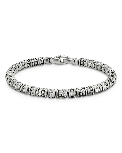 Men's Sterling Silver Pyramid Rondelle Bracelet