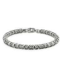 Men's Sterling Silver Pyramid Rondelle Bracelet