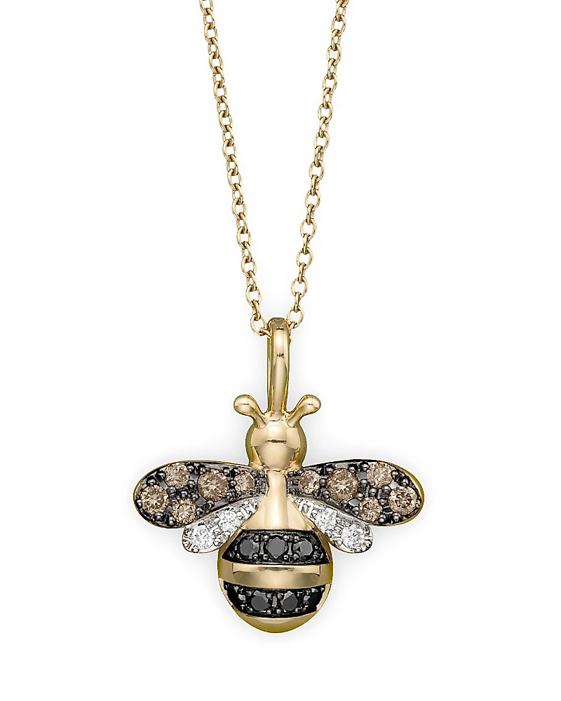 Diamond Bumble Bee Pendant Set