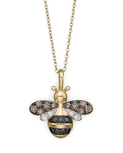 Diamond Bumble Bee Pendant Set