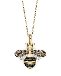 Diamond Bumble Bee Pendant Set