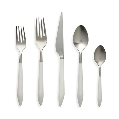 Ares Argento & White 5-Piece Place Setting