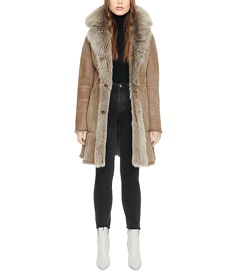 HiSo Gypsie Toscana Trimmed Reversible Shearling Coat