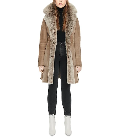HiSo Gypsie Toscana Trimmed Reversible Shearling Coat