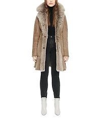 HiSo Gypsie Toscana Trimmed Reversible Shearling Coat