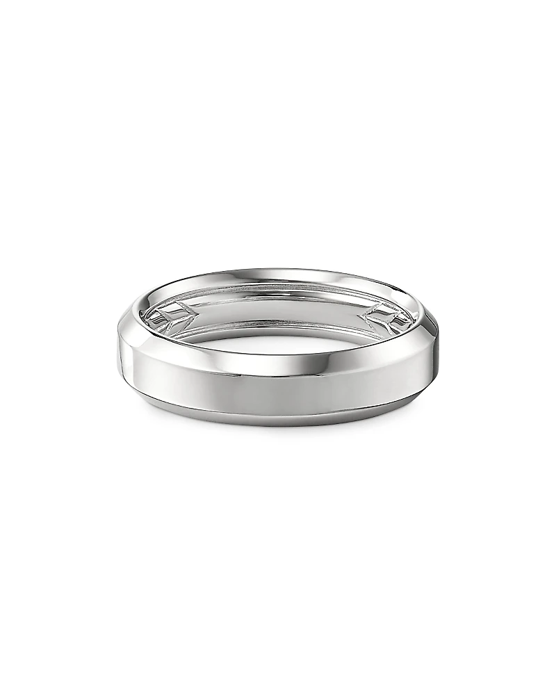 David Yurman Men's 18K White Gold Beveled Band