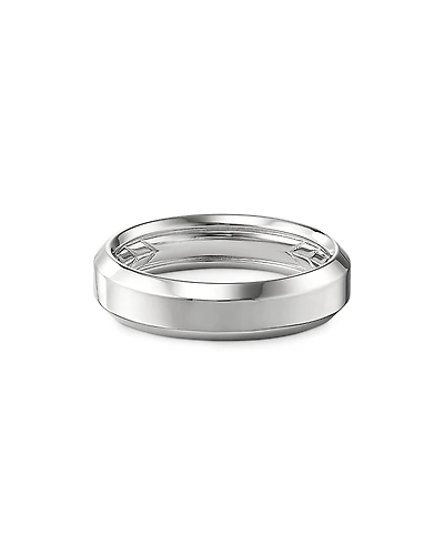 David Yurman Men's 18K White Gold Beveled Band