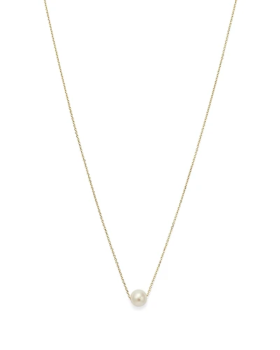 Moon & Meadow 14K Yellow Gold Cultured Freshwater Pearl Solitaire Necklace, 18