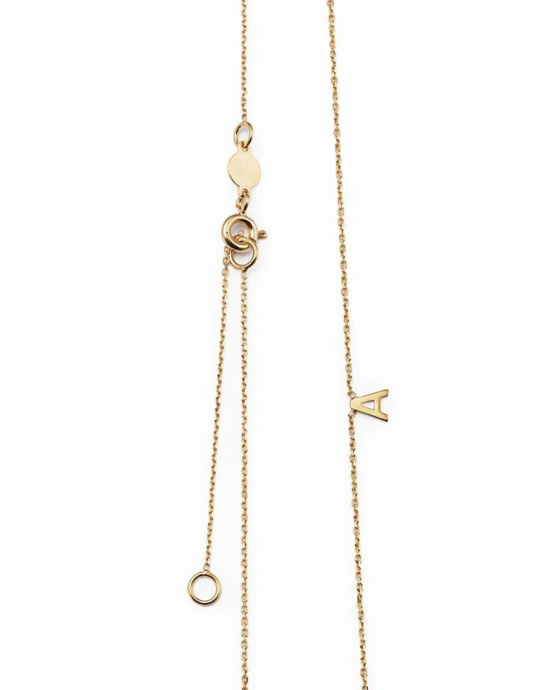 14K Yellow Gold Initial Pendant Necklace, 16"