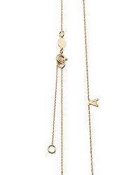 14K Yellow Gold Initial Pendant Necklace, 16"