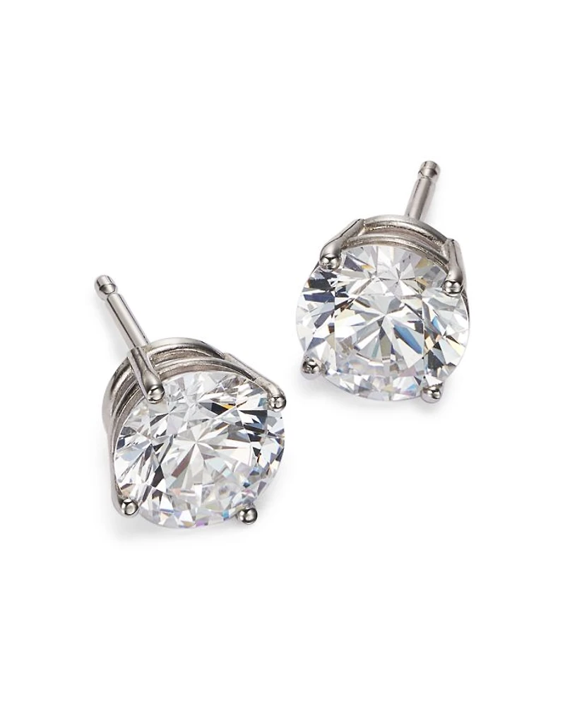 Colorless Certified Round Diamond Stud Earring 18K White Gold, 0.30-2.0 tcw