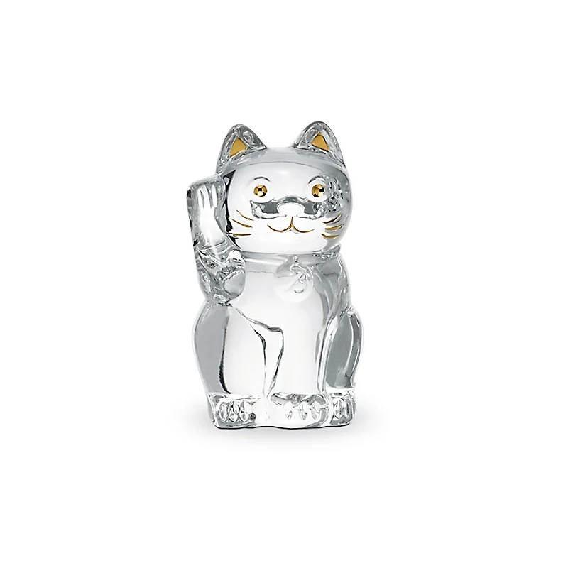 Baccarat Lucky Cat Figurine