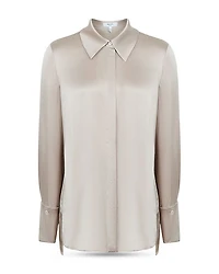 Hailey Button Front Silk Shirt
