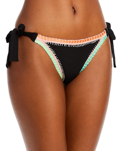 Crochet Trim Side Tie Bikini Bottom