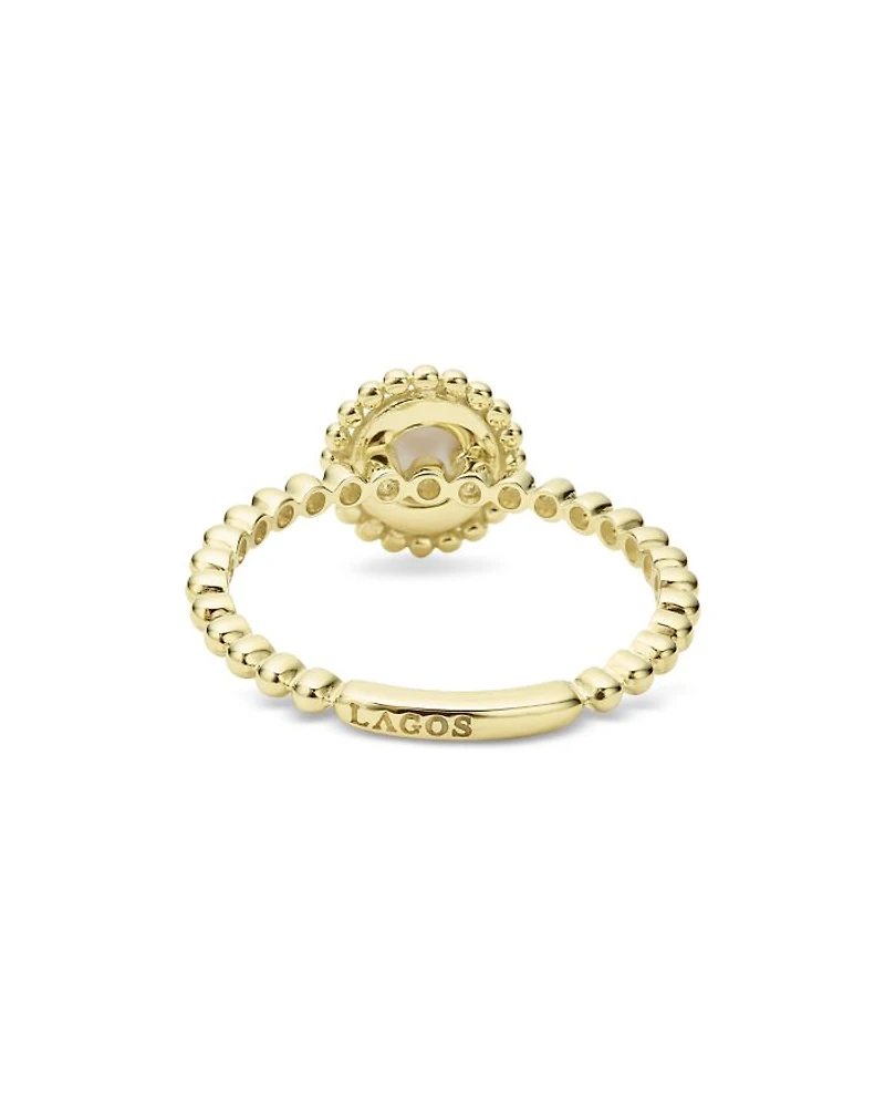 18K Yellow Gold Covet Mother of Pearl Stack Ring