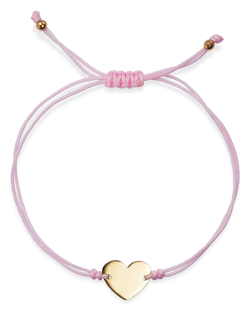 Moon & Meadow 14K Yellow Gold Polished Heart Cord Bolo Bracelet
