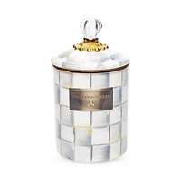 Sterling Check Enamel Canister, Medium