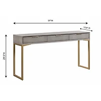 Pesce Shagreen Console Table in Grey