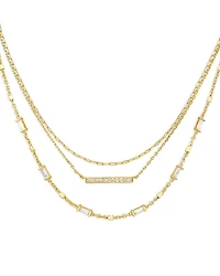 Kendra Scott Addison Pave Bar & Baguette Cubic Zirconia Layered Necklace