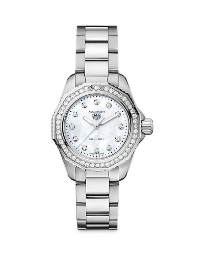 Aquaracer Professional 200 Mother-Of-Pearl and Diamond Watch, 30mm