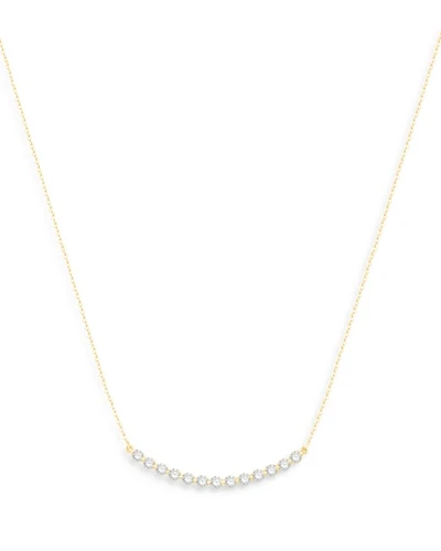 Diamond Curved Bar Necklace in 14K Yellow Gold, 0.70 tcw