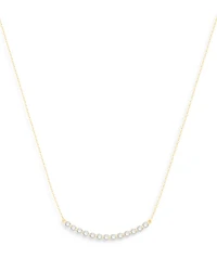 Diamond Curved Bar Necklace in 14K Yellow Gold, 0.70 tcw