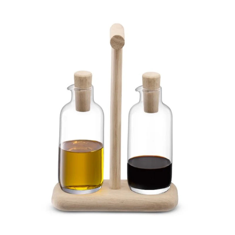 Dine Oil & Vinegar Set with Oak Stand