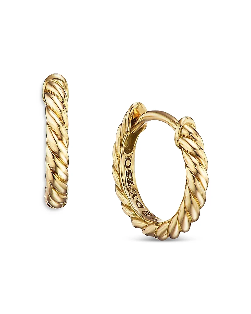 David Yurman Sculpted Cable Micro Huggie Hoop Earrings