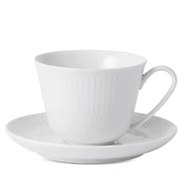 Royal Copenhagen White Fluted Plain Cup & Saucer
