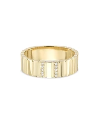 Zoe Lev 14K Yellow Gold Diamond Cigar Bar Ring