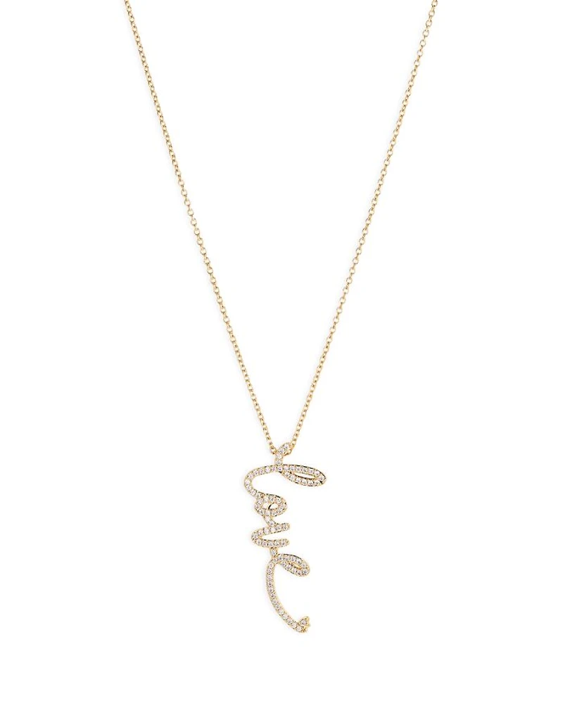 Cirque Pavé Love Pendant Necklace, 15"-18"