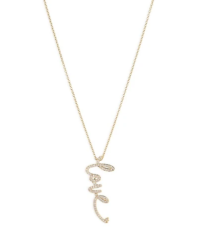 Cirque Pavé Love Pendant Necklace, 15"-18"