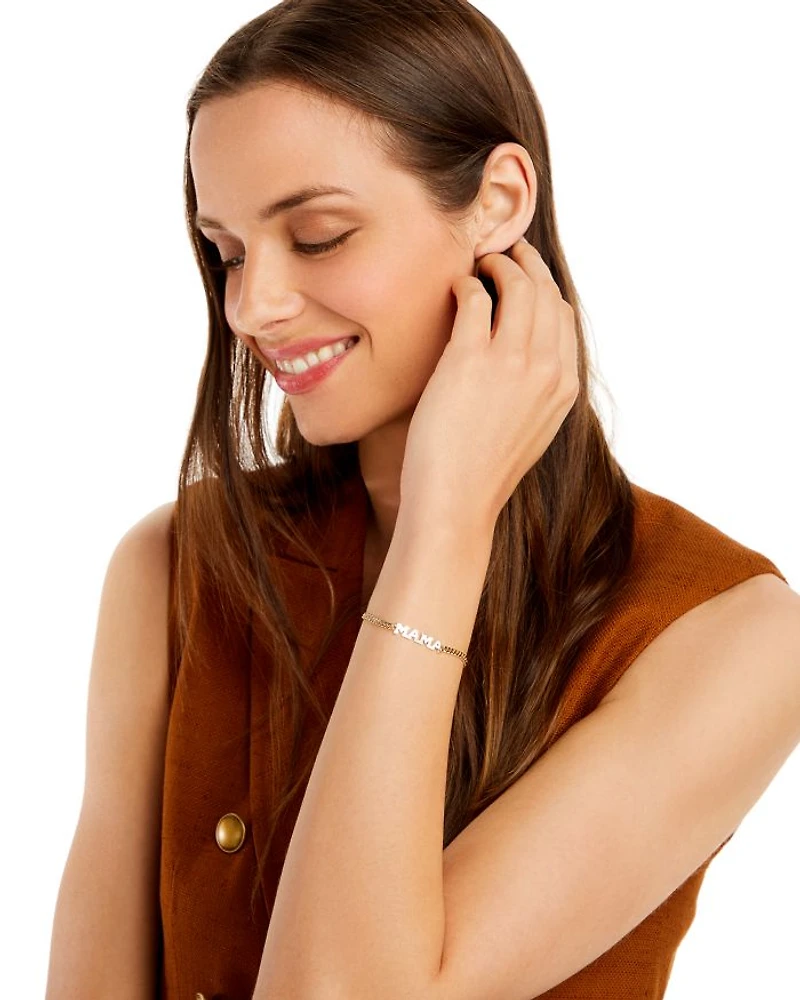 14K Yellow Gold Personalized MAMA Link Bracelet