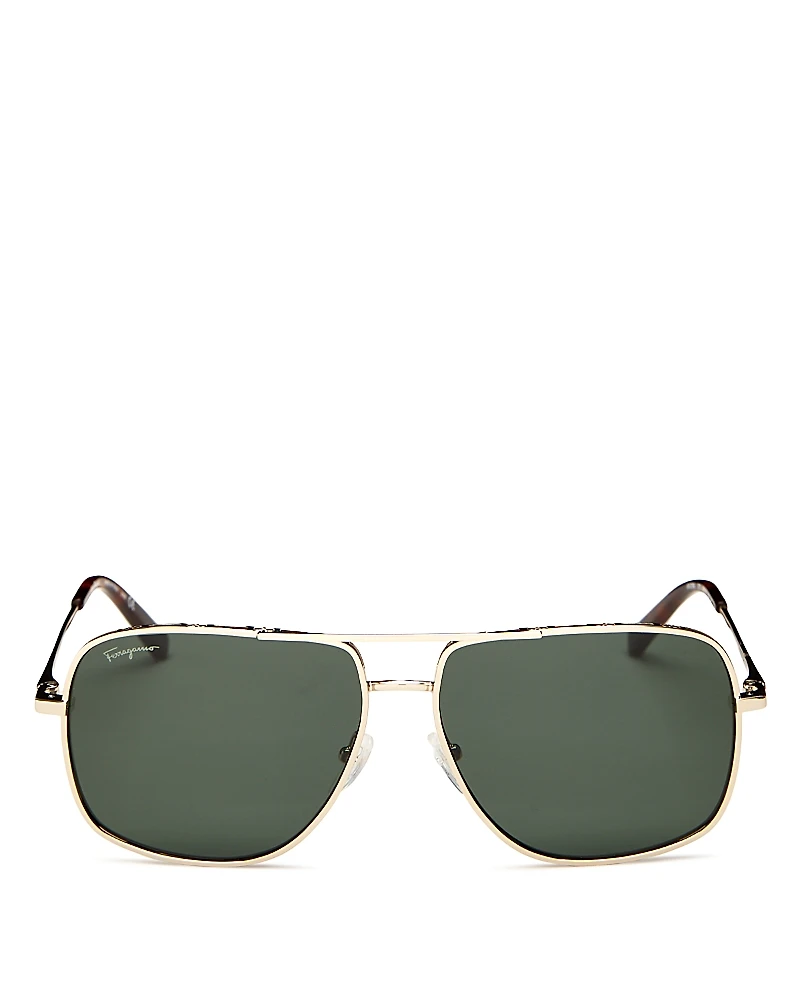 Salvatore Ferragamo Brow Bar Aviator Sunglasses