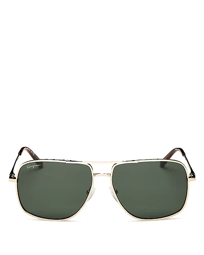 Salvatore Ferragamo Brow Bar Aviator Sunglasses