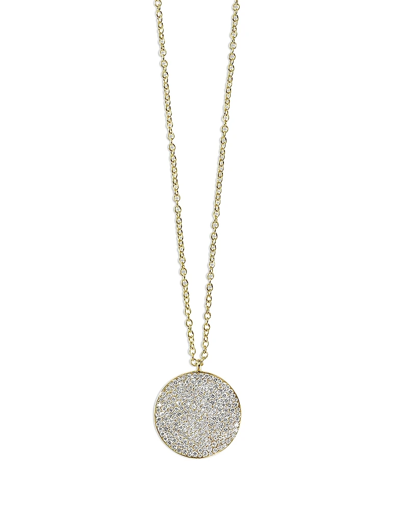 Ippolita 18K Yellow Gold Stardust Diamond Pave Disc Pendant Necklace, 16-18