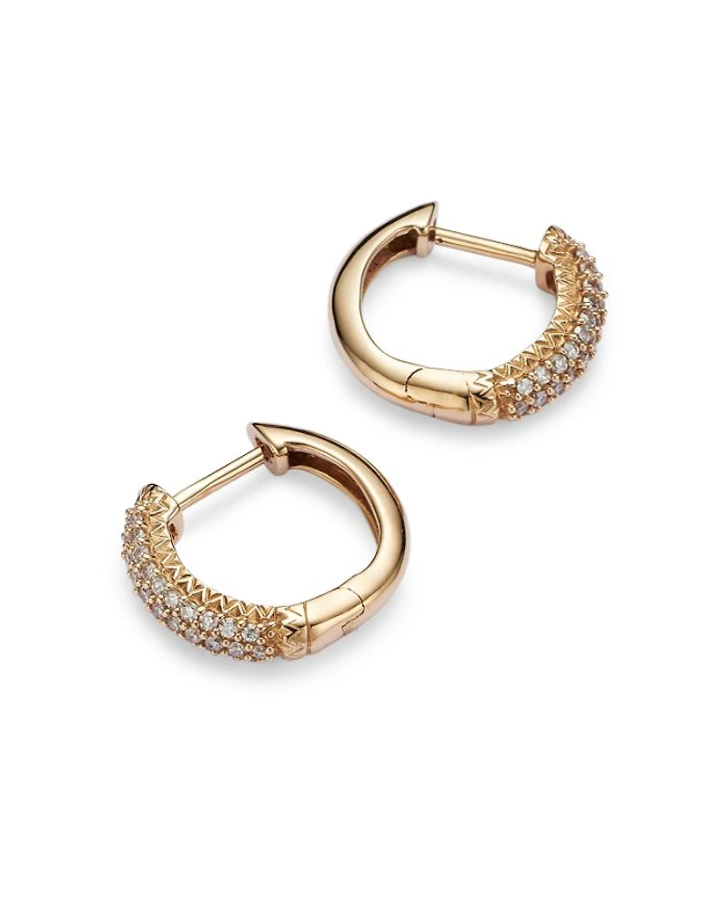 Diamond Hoop Earrings in 14K Yellow Gold, .20 tcw - Exclusive