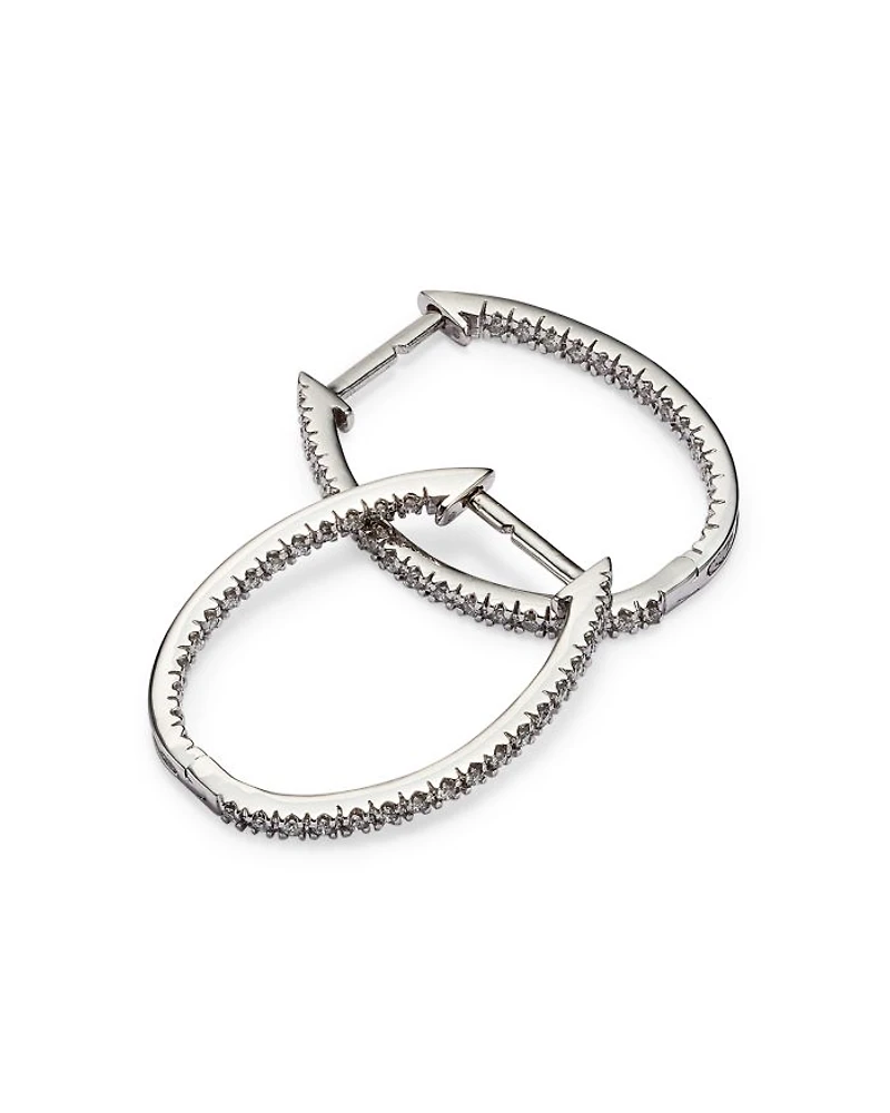 Inside-Out Diamond Hoop Earrings in 14K White Gold, 0.50 tcw