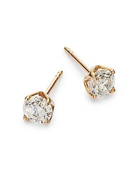 Diamond Round Tulip Stud Earrings 14K Yellow Gold, 0.25-1.0 tcw