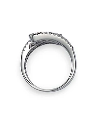 Sapphire & Diamond Bypass Ring in 14K White Gold