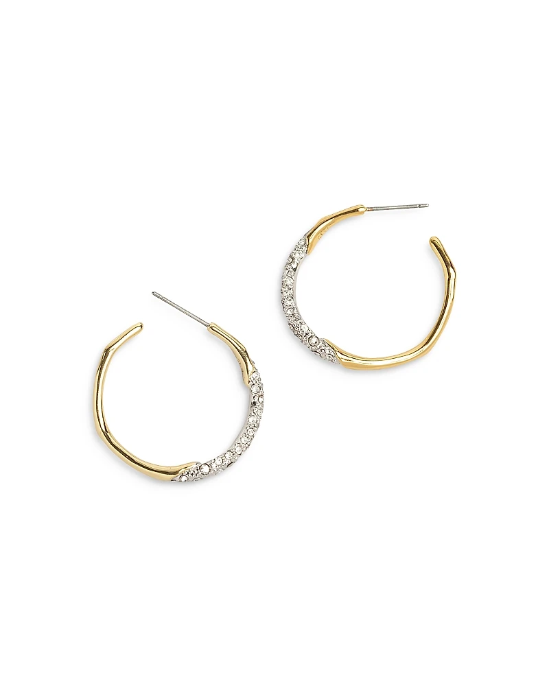 Alexis Bittar Two Tone Pave Hoop Earrings