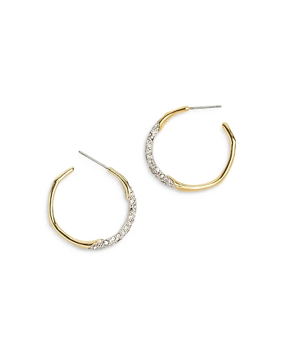 Alexis Bittar Two Tone Pave Hoop Earrings