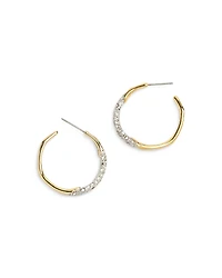 Alexis Bittar Two Tone Pave Hoop Earrings