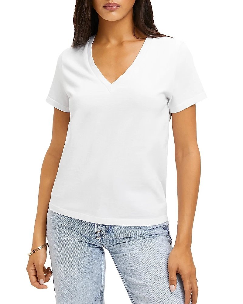 Good American V-Neck Girlfriend Tee