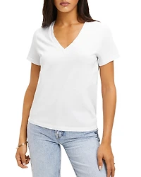 Good American V-Neck Girlfriend Tee