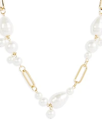 Kenneth Jay Lane Imitation Pearl Cluster Statement Necklace, 18