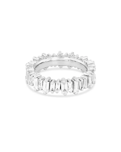 18K White Gold Fireworks Diamond Baguette Eternity Band